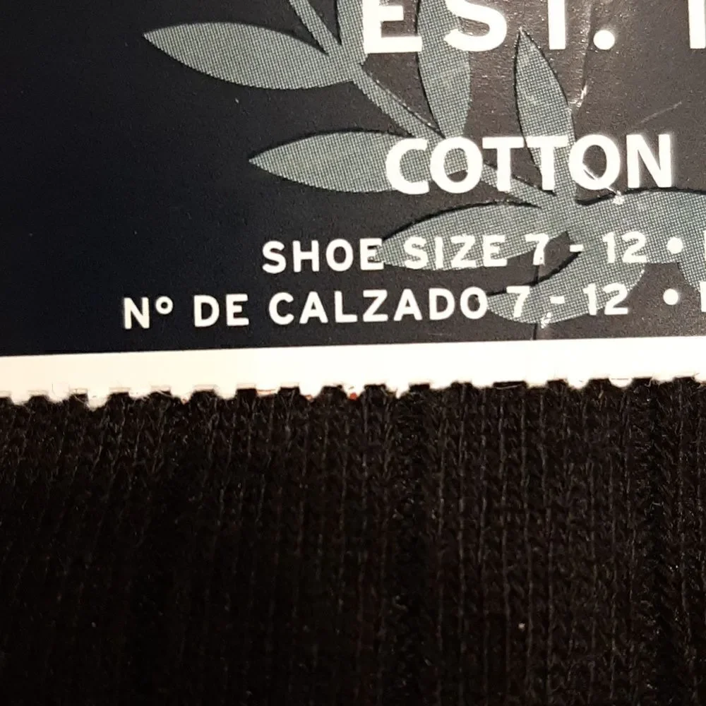 Chaps Mens 6 Pair Black Cotton Blend Dress Socks  NWT